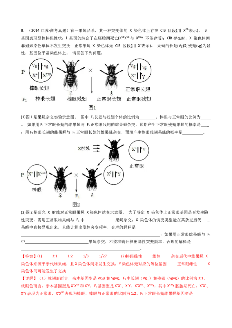 专题13伴性遗传和人类遗传病（解析卷）_近10年高考真题汇编（必刷）_十年（2014-2024）高考生物真题分项汇编（全国通用）_十年（2014-2023）高考生物真题分项汇编（全国通用）