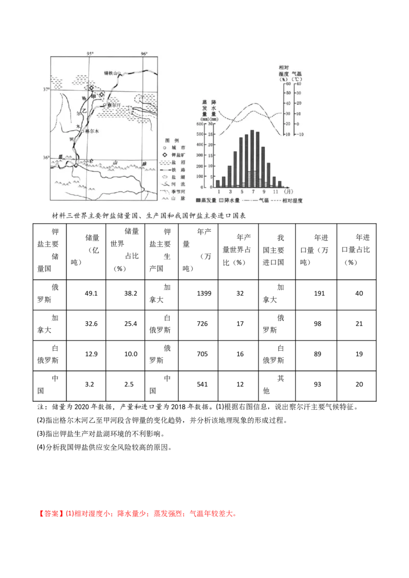 专题16资源、环境与国家安全-十年（2014-2023）高考地理真题分项汇编（解析卷）_近10年高考真题汇编（必刷）_十年（2014-2024）高考地理真题分项汇编（全国通用）