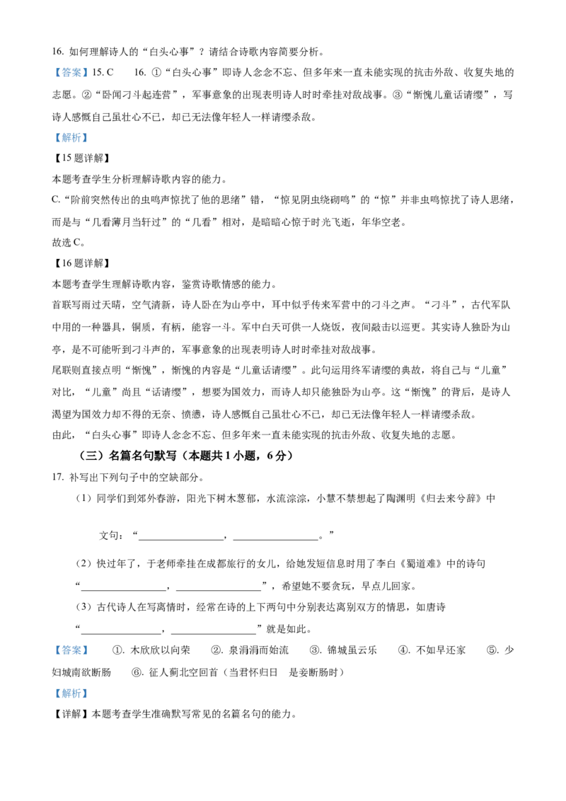 2024年新高考Ⅱ语文（解析版）_高考真题全网收集_语文_2024年新课标全国Ⅱ卷语文高考真题解析（参考版）