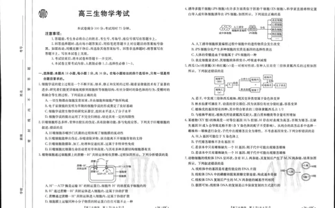 2024届湖北省部分学校高三上学期8月起点考试生物(1)_2023年8月_028月合集_2024届湖北省部分学校高三上学期8月起点考试