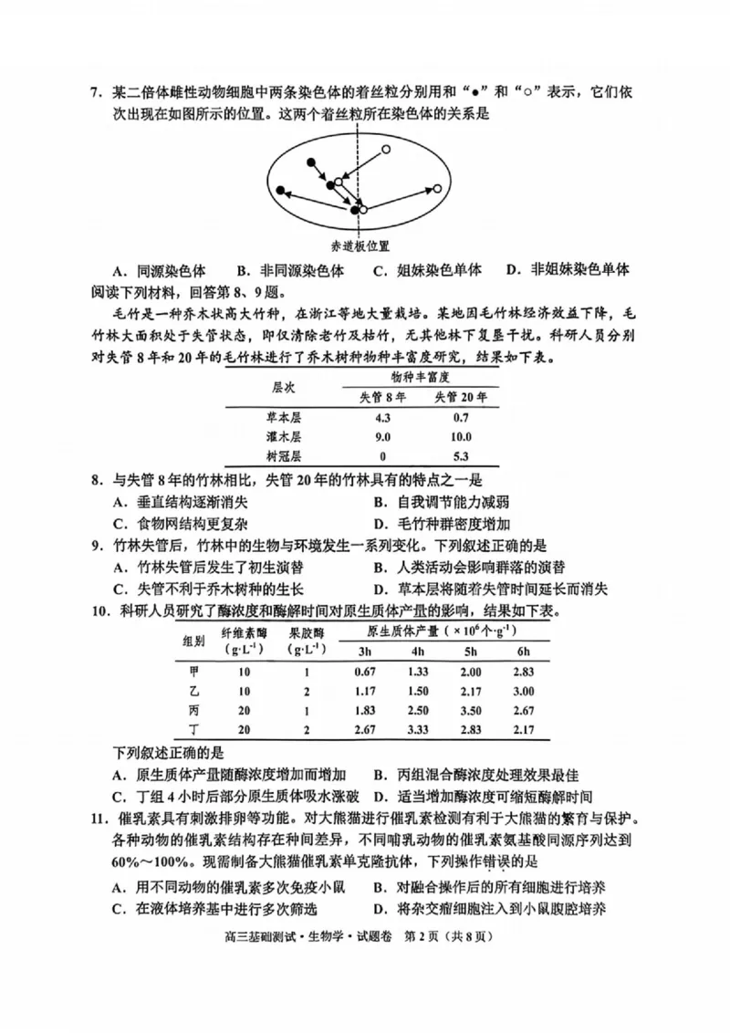 嘉兴高三上(9月基础)-生物试题+答案(1)_2023年10月_01每日更新_3号_2024届浙江省嘉兴高三9月基础测试