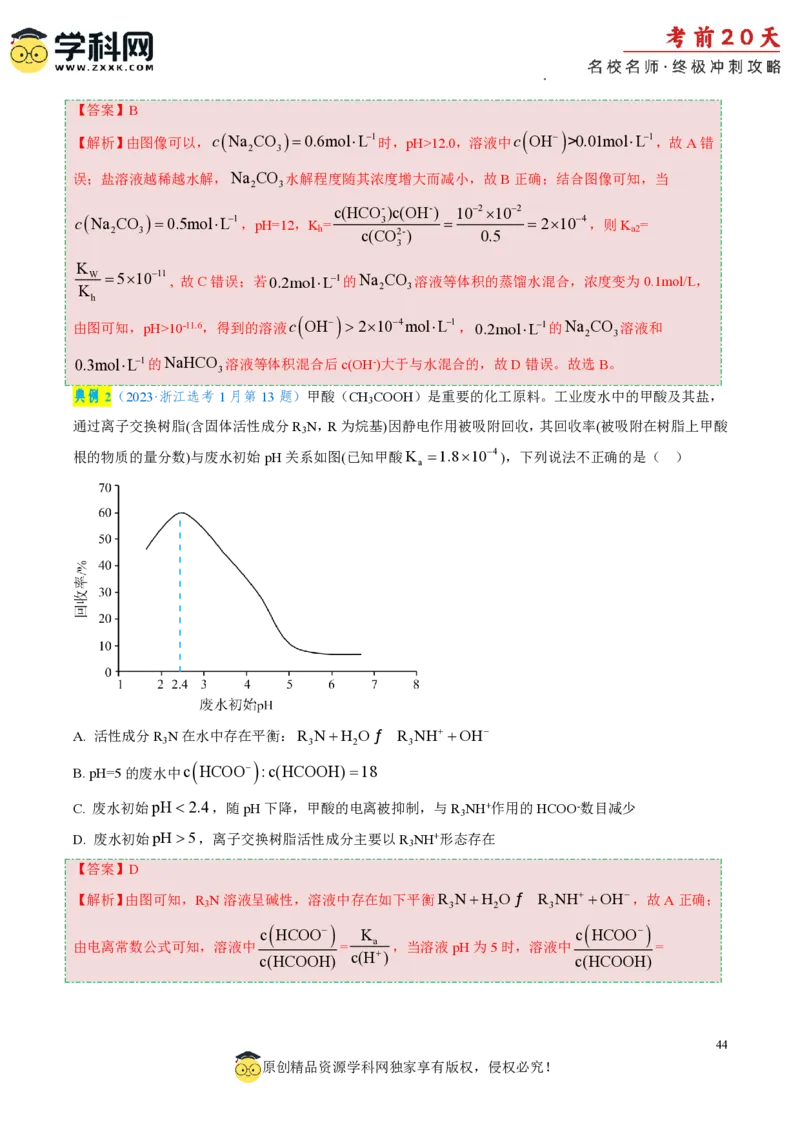 化学（二）-2024年高考考前20天终极冲刺攻略_2024高考押题卷_62024学科网全系列_20学科网高考考前终极攻略_化学-2024年高考考前20天终极冲刺攻略