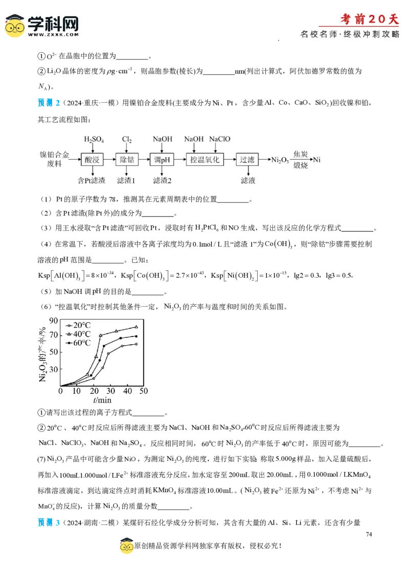 化学（二）-2024年高考考前20天终极冲刺攻略_2024高考押题卷_62024学科网全系列_20学科网高考考前终极攻略_化学-2024年高考考前20天终极冲刺攻略