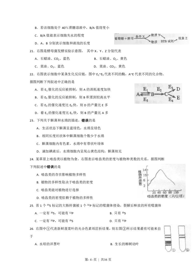 2010年高考生物试卷（上海）（解析卷）_生物历年高考真题_新&middot;PDF版2008-2025&middot;高考生物真题_生物（按省份分类）2008-2025_2008-2022&middot;（上海）生物高考真题