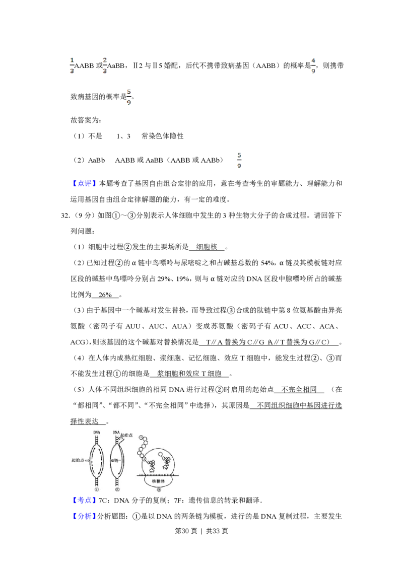 2013年高考生物试卷（江苏）（解析卷）_生物历年高考真题_新&middot;PDF版2008-2025&middot;高考生物真题_生物（按年份分类）2008-2025_2013&middot;高考生物真题