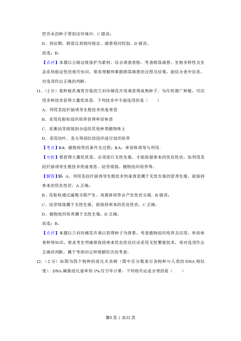 2013年高考生物试卷（江苏）（解析卷）_生物历年高考真题_新&middot;PDF版2008-2025&middot;高考生物真题_生物（按年份分类）2008-2025_2013&middot;高考生物真题
