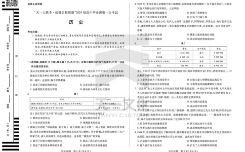 历史皖豫联盟高三一联试卷(1)_2023年10月_0210月合集_2024届安徽省天一皖豫名校联盟高三上学期第一次大联考_2024届安徽省天一皖豫名校联盟高三上学期第一次大联考历史