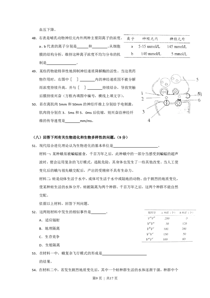 2011年高考生物试卷（上海）（解析卷）_生物历年高考真题_新&middot;PDF版2008-2025&middot;高考生物真题_生物（按试卷类型分类）2008-2025_自主命题卷&middot;生物（2008-2025）_上海自主命题&middot;生物（2008-2022）