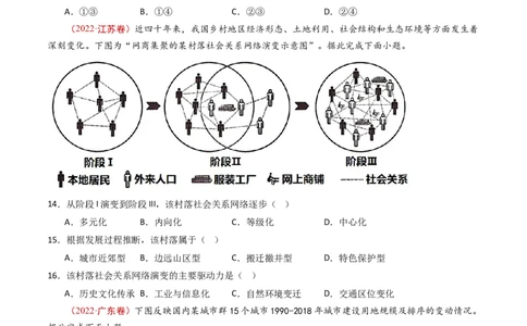 专题10城市和乡村-十年（2014-2023）高考地理真题分项汇编（学生卷）_近10年高考真题汇编（必刷）_十年（2014-2024）高考地理真题分项汇编（全国通用）