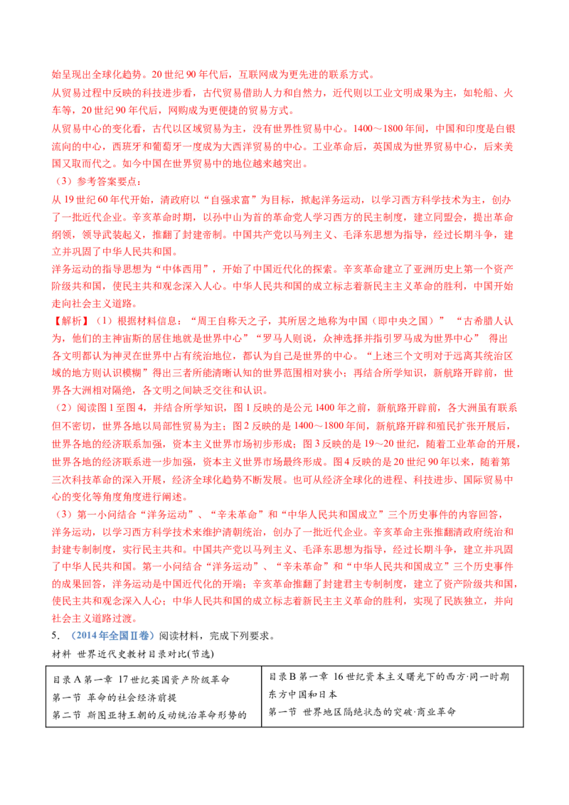 专题12走向整体的世界（解析卷）_近10年高考真题汇编（必刷）_十年（2014-2024）高考历史真题分项汇编（全国通用）_十年（2014-2023）高考历史真题分项汇编（全国通用）