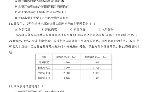黑龙江省大庆市大庆中学2024-2025学年高三上学期12月模拟考试地理Word版含答案_2025年1月_250103黑龙江省大庆市大庆中学2024-2025学年高三上学期12月二模