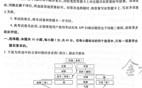 天星历史B卷_2024高考押题卷_12024天星全系列_@@@天星临考押题密卷汇总重复_2024年tx高考临考押题密卷湖南专版_历史