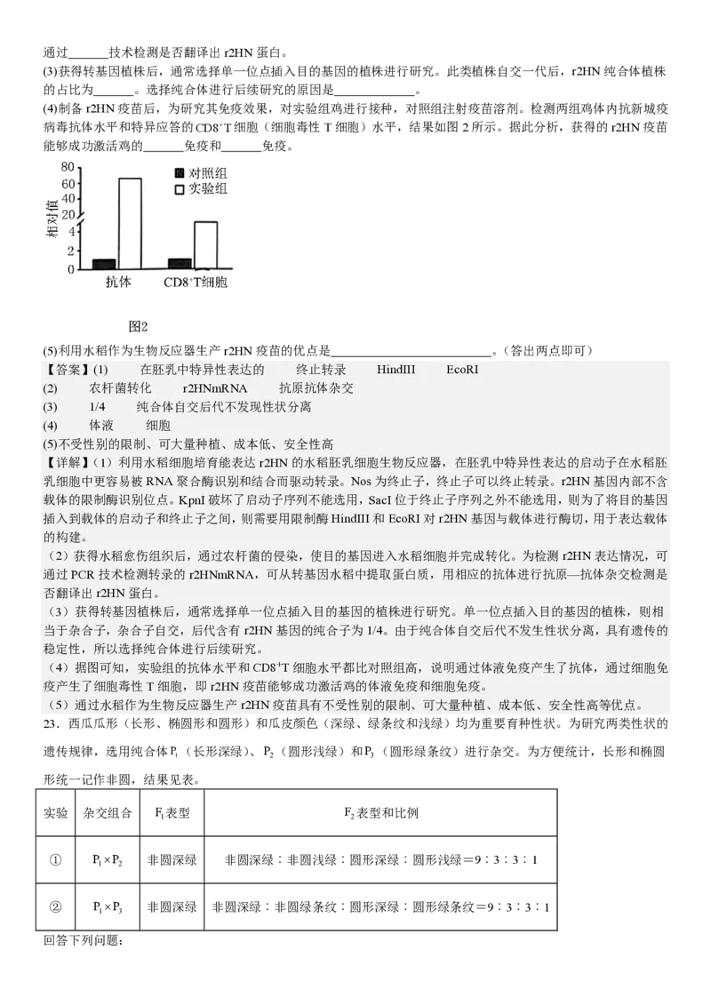 河北生物-答案-p_近10年高考真题汇编（必刷）_2024年高考真题_高考真题（截止6.29）_其他地方卷（目前搜集不完整）_河北卷（物、化、生）