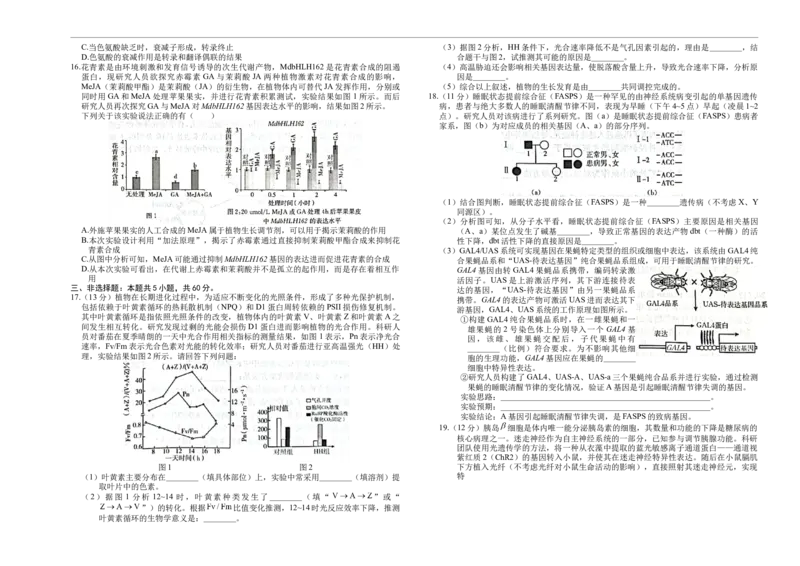 高三生物(1)_2026年1月_260106湖南省金太阳市、县级优质高中协作体2026届高三元月联考（全科）_湖南省金太阳市、县级优质高中协作体2026届高三元月联考生物