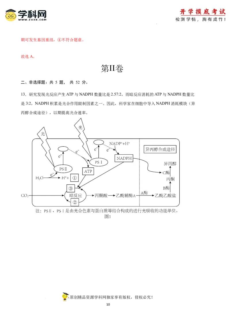 生物（天津卷）（全解全析）_2024届新高三开学摸底考试卷_生物-2024届新高三开学摸底考试卷_生物-2024届新高三开学摸底考试卷（天津卷）