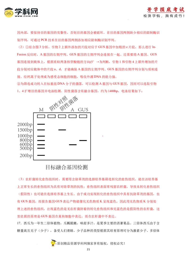 生物（天津卷）（全解全析）_2024届新高三开学摸底考试卷_生物-2024届新高三开学摸底考试卷_生物-2024届新高三开学摸底考试卷（天津卷）