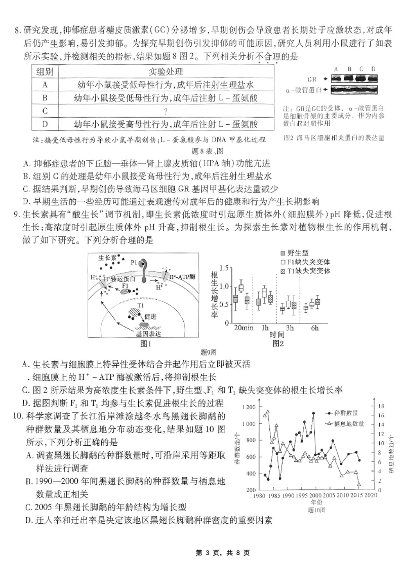 重庆市南开中学高2025届高三第八次质量检测生物_2025年5月_250510重庆市南开中学高2025届高三第八次质量检测（全科）_重庆市南开中学高2025届高三第八次质量检测生物
