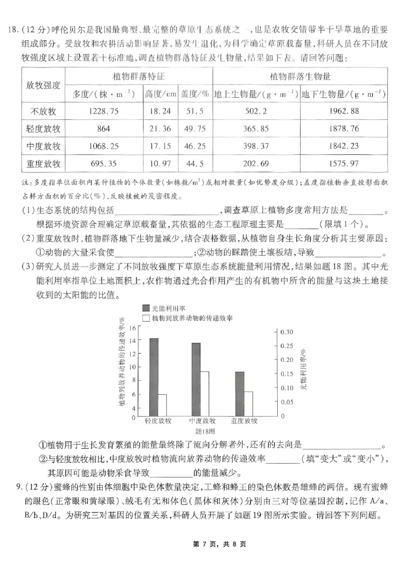 重庆市南开中学高2025届高三第八次质量检测生物_2025年5月_250510重庆市南开中学高2025届高三第八次质量检测（全科）_重庆市南开中学高2025届高三第八次质量检测生物