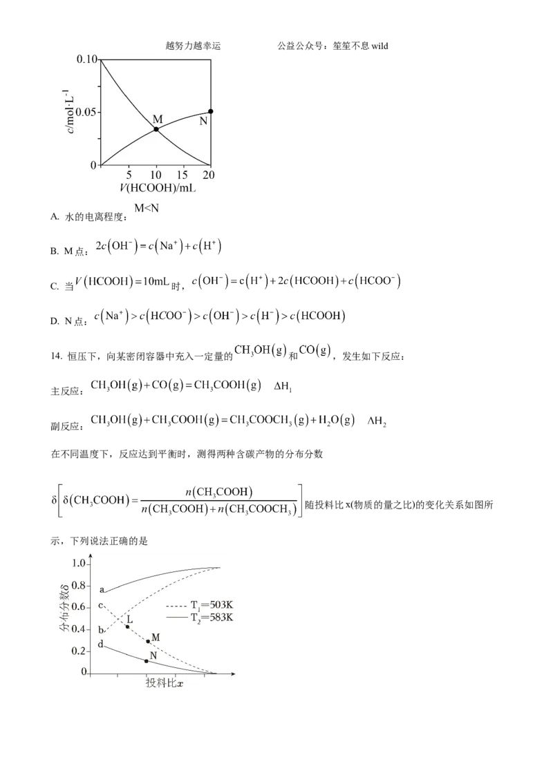 精品解析：2024年湖南高考真题化学试题（原卷版）_高考真题全网收集_化学_2024年新高考湖南卷化学高考真题解析（参考版）