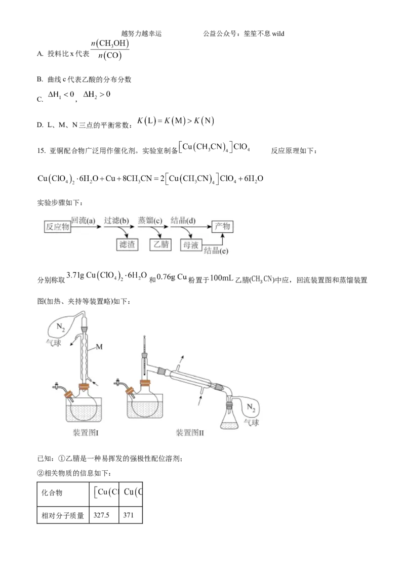精品解析：2024年湖南高考真题化学试题（原卷版）_高考真题全网收集_化学_2024年新高考湖南卷化学高考真题解析（参考版）