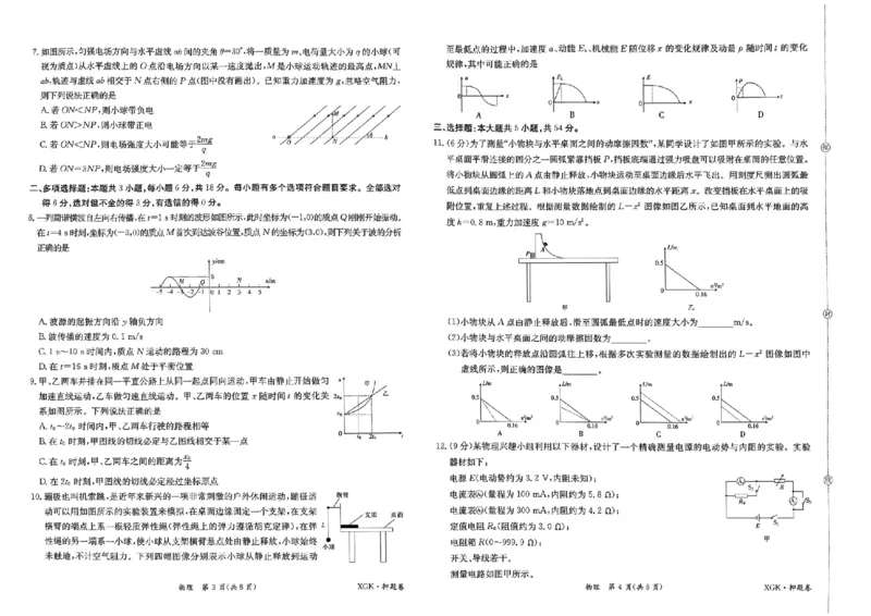 押题卷_物理_2024高考押题卷_52024金太阳全系列_（新高考版）jty临考预测押题密卷_金太阳卷霸临考押题卷