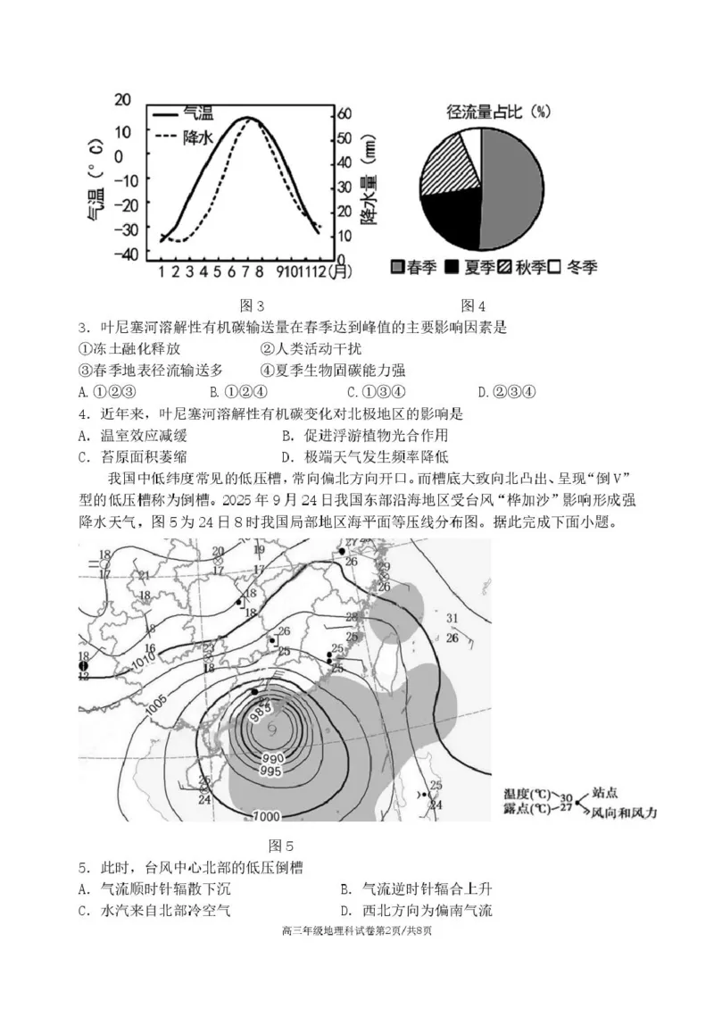辽宁省沈阳市东北育才学校等校2025-2026学年高三上学期联合考试地理试卷试卷_2025年10月_12026年试卷教辅资源等多个文件