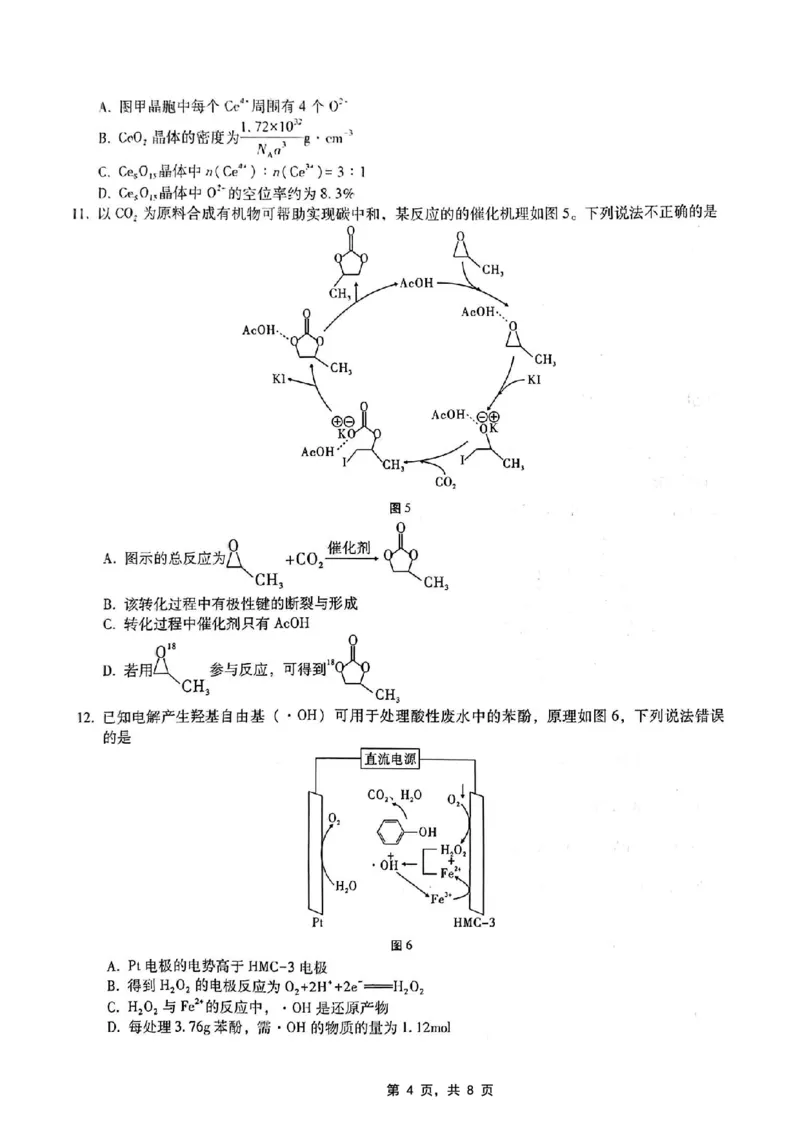 重庆市第八中学2025届高三5月适应性月考卷（七）化学_2025年5月_250515重庆市第八中学2025届高三5月适应性月考卷（七）（全科）
