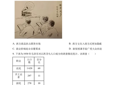 2024年湖南高考历史真题（原卷版）_高考真题全网收集_历史_2024年新高考湖南卷历史高考真题解析（参考版）