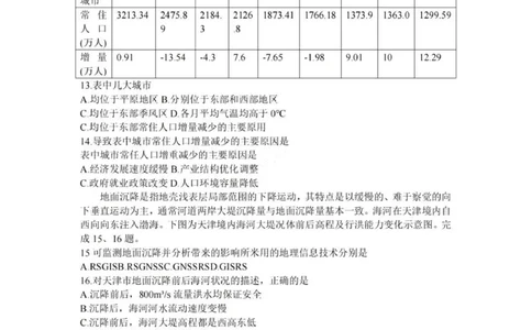 七彩阳光高三上(开学考)-地理试题+答案(1)_2023年9月_029月合集_2024届浙江省七彩阳光高三上学期返校联考