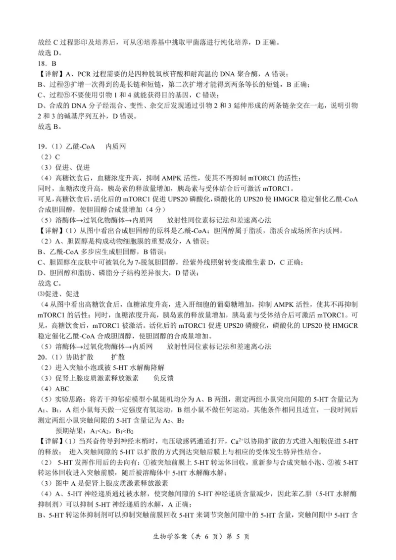 高三生物答案及解析_2025年9月_250920湖北省部分名校2025-2026学年高三上学期9月月考（全科）_湖北省部分名校2025-2026学年高三上学期9月考试生物试题（扫描版，有解析）