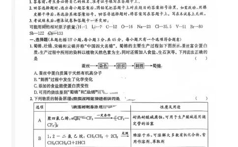 巴中市普通高中2023级&ldquo;一诊&rdquo;模拟考试化学(1)_2026年1月_260118四川省巴中市普通高中2023级&ldquo;一诊&rdquo;模拟考试（全科）