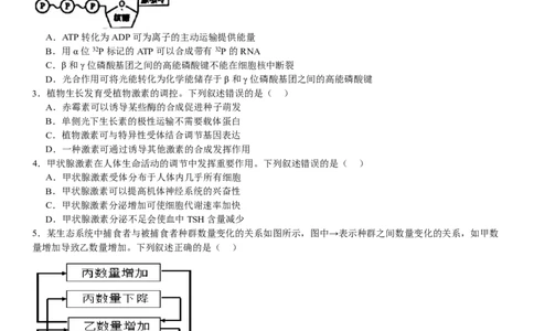 全国甲卷生物-试题-p_近10年高考真题汇编（必刷）_2024年高考真题_高考真题（截止6.29）_全国甲卷（8科）