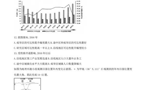 重庆市巴蜀中学校2025-2026学年高三上学期8月适应性月考地理试题_2025年8月_250831重庆市巴蜀中学2026届高三8月适应性月考（一）（全科）
