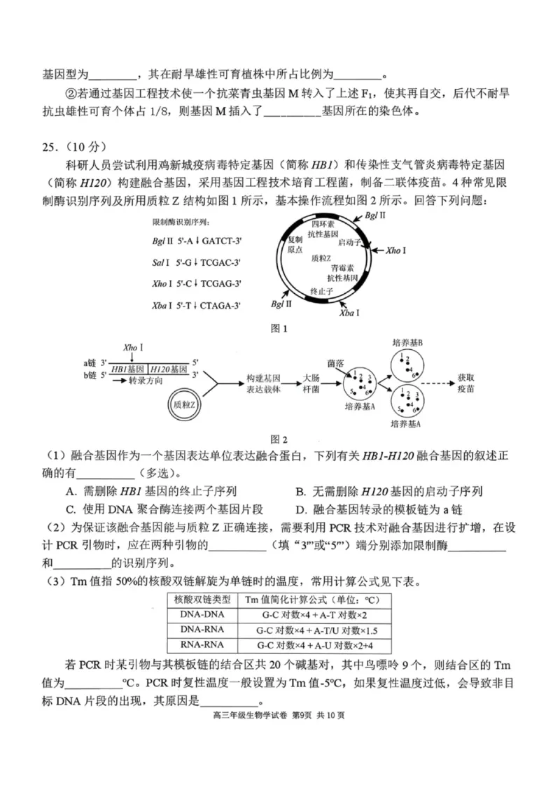 生物试卷-2026届辽宁省五校联盟高三上学期期末考试试卷答案（东北育才省实验大连8、24中鞍山一中）(1)_2026年1月