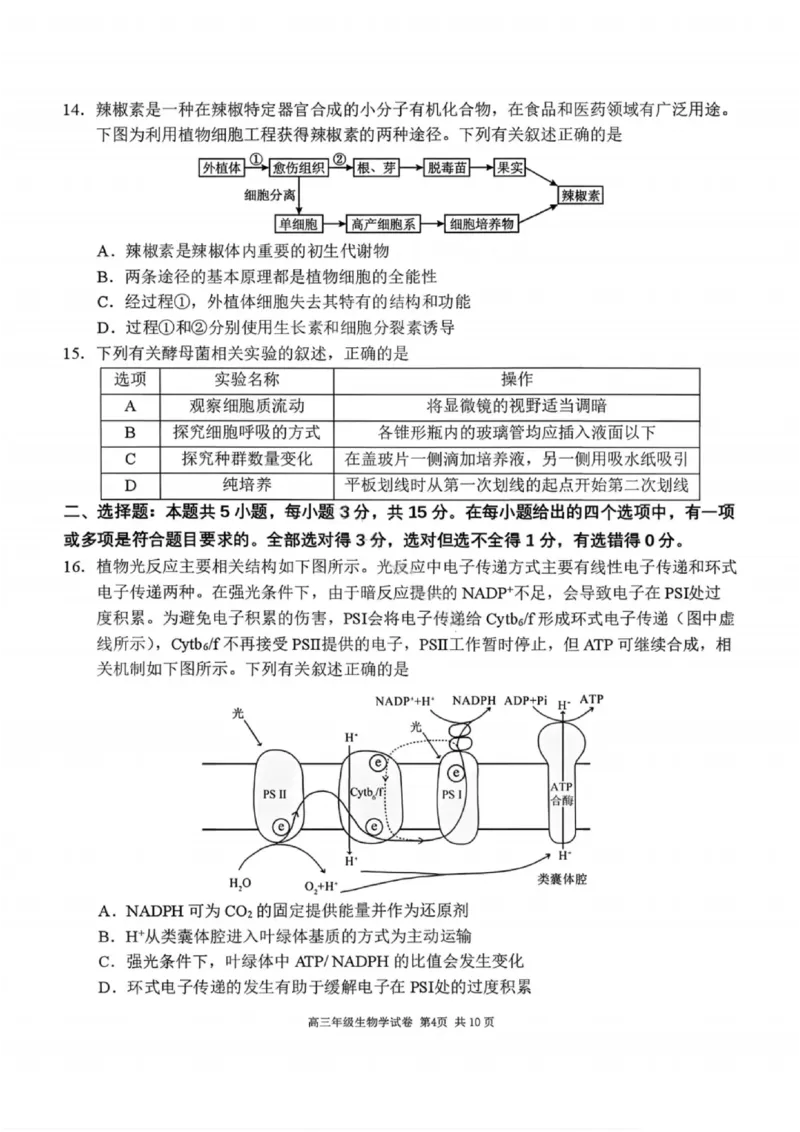 生物试卷-2026届辽宁省五校联盟高三上学期期末考试试卷答案（东北育才省实验大连8、24中鞍山一中）(1)_2026年1月