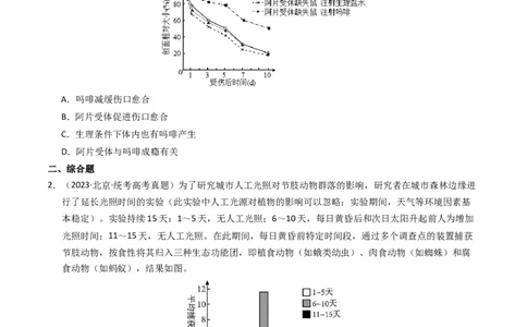 专题20实验与探究（学生卷）_近10年高考真题汇编（必刷）_十年（2014-2024）高考生物真题分项汇编（全国通用）_2023年高考真题和模拟题生物分项汇编（全国通用）
