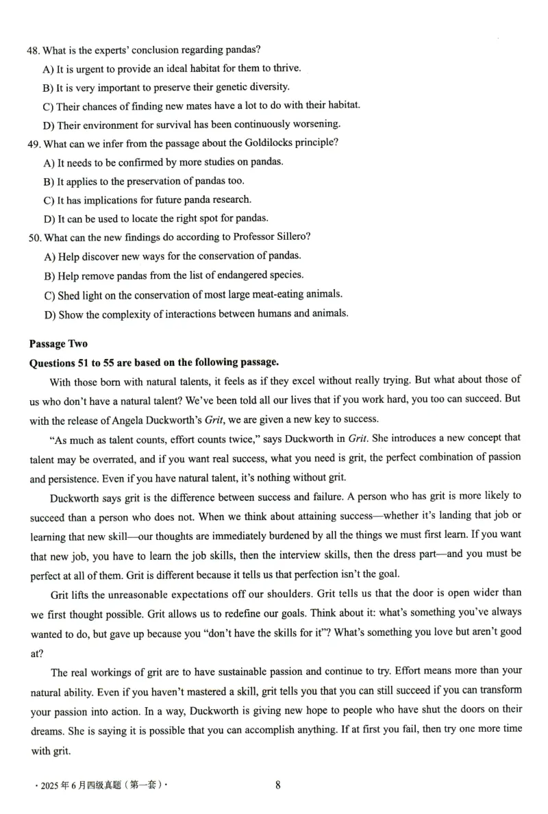 2025.06四级真题第1套_英语四六级整合_英语四六级真题版本二此版为主此文件夹会持续更新_四级真题_1.四级真题+答案解析+听力音频(1989-2025)_32025年6月（真题＋答案）