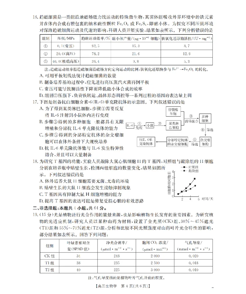 鄂州市2026届高三上学期第三届普通高中教师专业能力测试（解题大赛）+生物_2025年10月_251020鄂州市2026届高三上学期第三届普通高中教师专业能力测试（解题大赛）（全科）