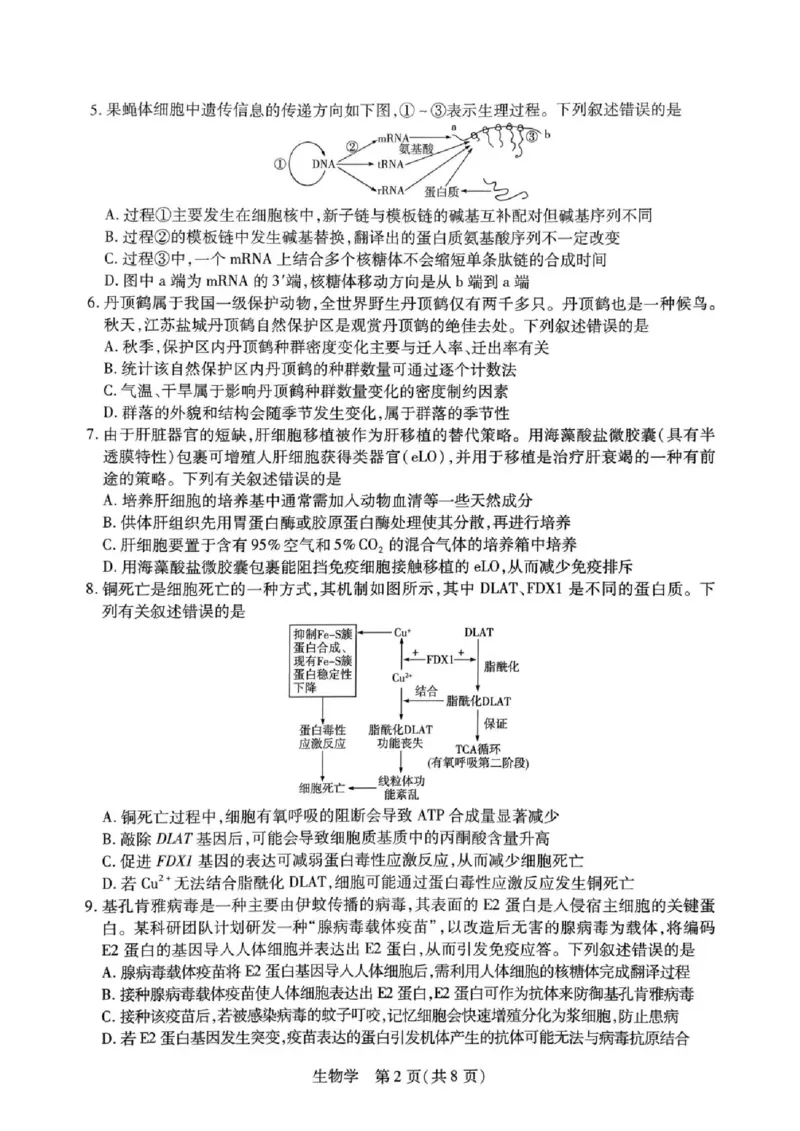 湖南省多校2025-2026学年高三上学期1月期末联考生物(1)_2026年1月_260128湖南省天一大联考高三2026年1月期末考试（怀化一模衡阳二模张家界一模湘西州一模）（全科）