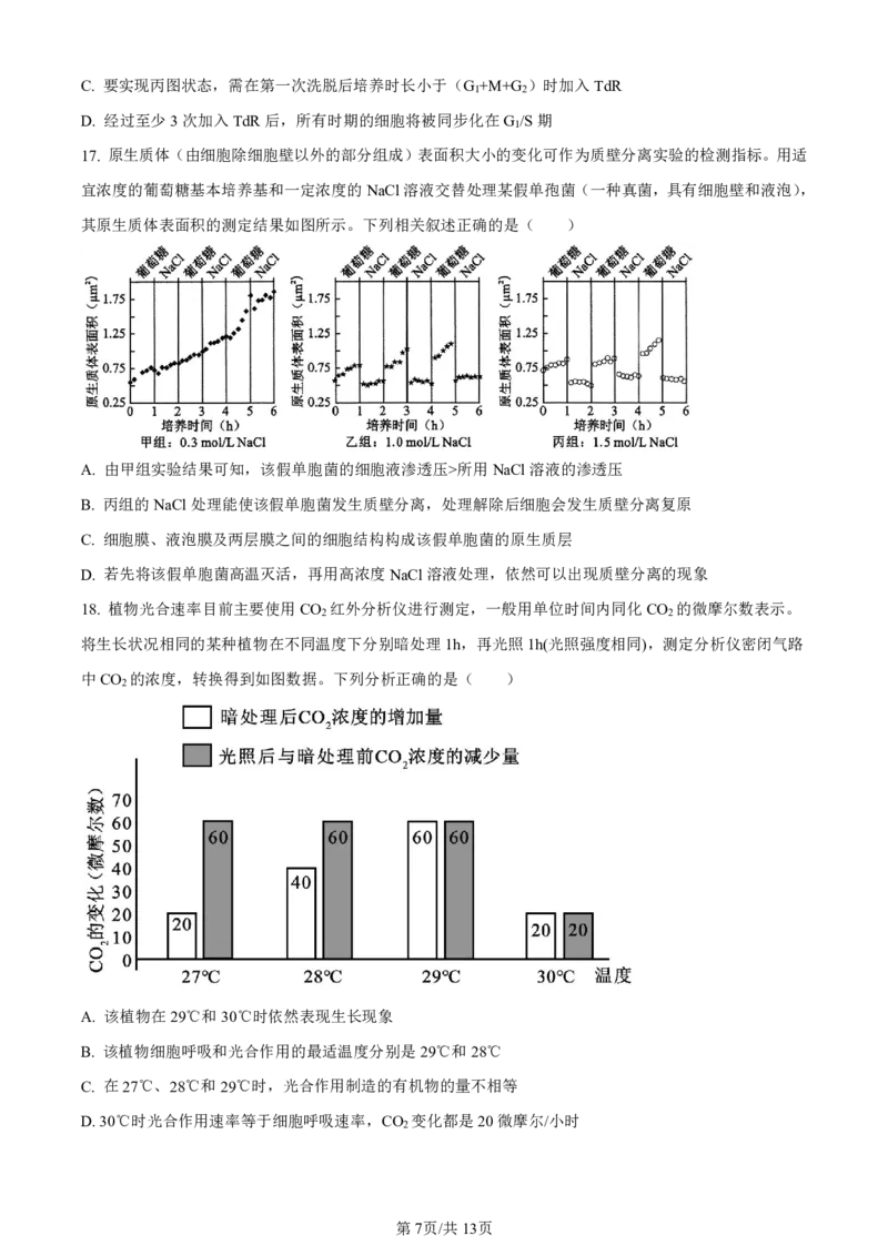 山东省实验中学2023-2024学年高三上学期第一次诊断考试生物(1)_2023年10月_0210月合集_2024届山东省实验中学高三上学期第一次诊断考试