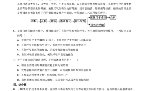 专题17发酵工程（学生卷）_近10年高考真题汇编（必刷）_十年（2014-2024）高考生物真题分项汇编（全国通用）_2023年高考真题和模拟题生物分项汇编（全国通用）