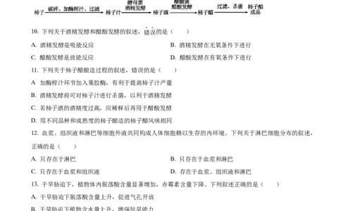 精品解析：2024年6月浙江卷生物高考真题（原卷版）_高考真题全网收集_生物学_2024年新高考6月浙江卷生物高考真题解析（参考版）