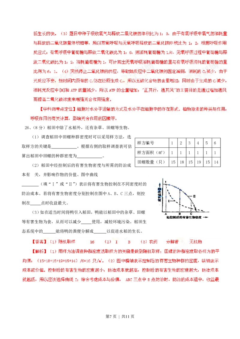 2013年高考生物试卷（山东）（解析卷）_生物历年高考真题_新&middot;PDF版2008-2025&middot;高考生物真题_生物（按试卷类型分类）2008-2025_自主命题卷&middot;生物（2008-2025）
