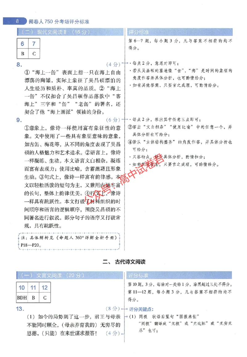天星教育2024年高考临考预测押题密卷山东专版阅卷人750分考场评分标准_1_2024高考押题卷_12024天星全系列_@@@天星临考押题密卷汇总重复_2024年tx高考临考押题密卷山东专版