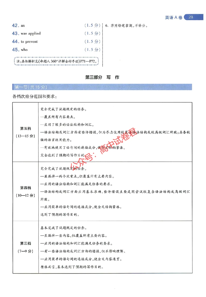 天星教育2024年高考临考预测押题密卷山东专版阅卷人750分考场评分标准_1_2024高考押题卷_12024天星全系列_@@@天星临考押题密卷汇总重复_2024年tx高考临考押题密卷山东专版