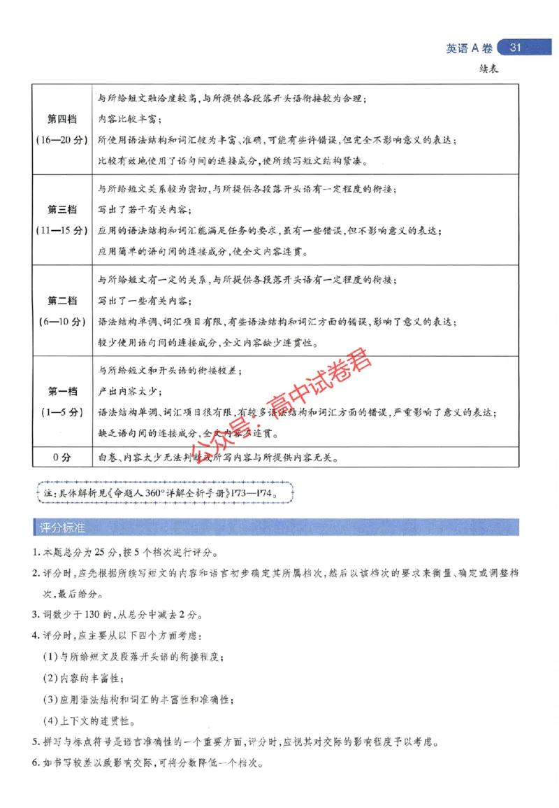 天星教育2024年高考临考预测押题密卷山东专版阅卷人750分考场评分标准_1_2024高考押题卷_12024天星全系列_@@@天星临考押题密卷汇总重复_2024年tx高考临考押题密卷山东专版