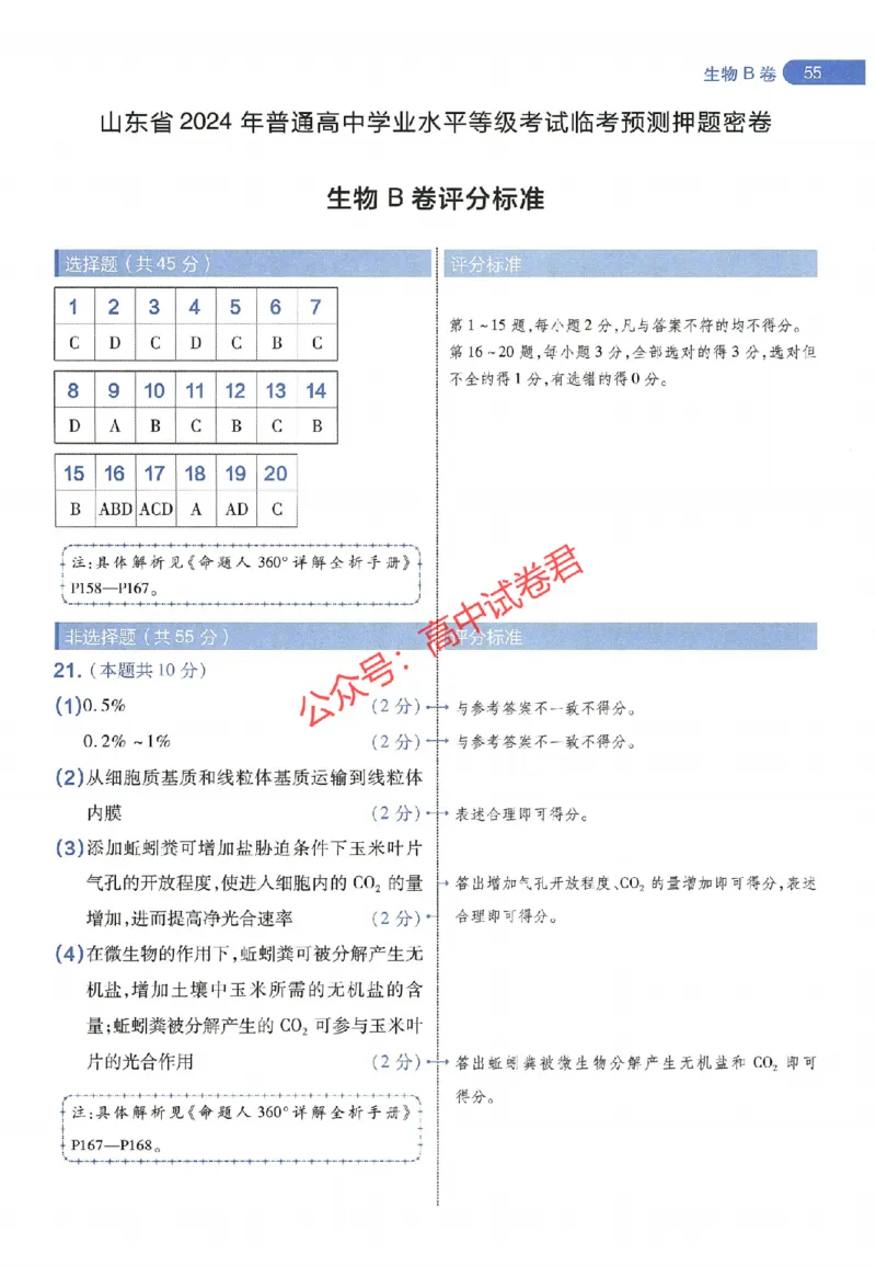 天星教育2024年高考临考预测押题密卷山东专版阅卷人750分考场评分标准_1_2024高考押题卷_12024天星全系列_@@@天星临考押题密卷汇总重复_2024年tx高考临考押题密卷山东专版