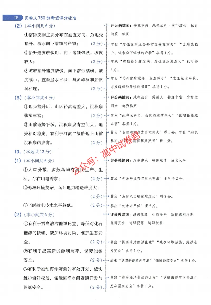 天星教育2024年高考临考预测押题密卷山东专版阅卷人750分考场评分标准_1_2024高考押题卷_12024天星全系列_@@@天星临考押题密卷汇总重复_2024年tx高考临考押题密卷山东专版