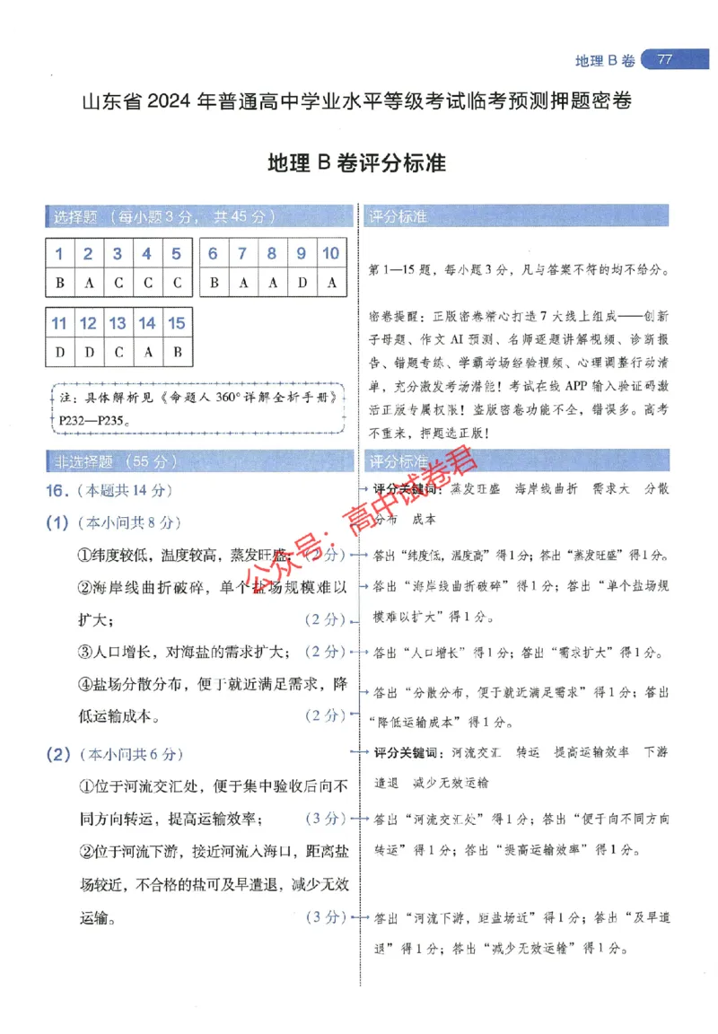 天星教育2024年高考临考预测押题密卷山东专版阅卷人750分考场评分标准_1_2024高考押题卷_12024天星全系列_@@@天星临考押题密卷汇总重复_2024年tx高考临考押题密卷山东专版