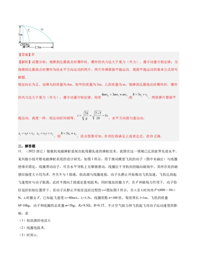 专题31动量的图像问题（解析卷）-十年（2014-2023）高考物理真题分项汇编（全国通用）_近10年高考真题汇编（必刷）_十年（2014-2024）高考物理真题分项汇编（全国通用）